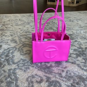 TELFAR Small Shopping Bag in Fuschia (Comes W/Duster)